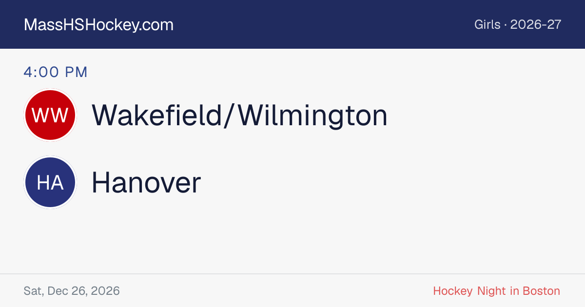 Wakefield/Wilmington at Hanover score card