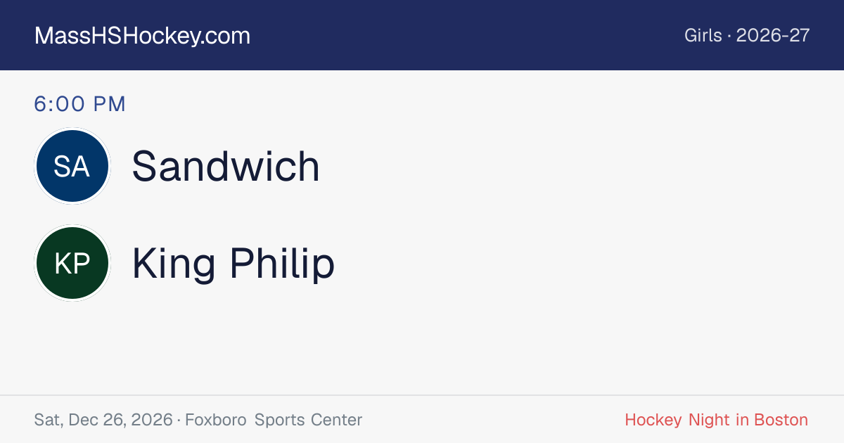 Sandwich at King Philip score card