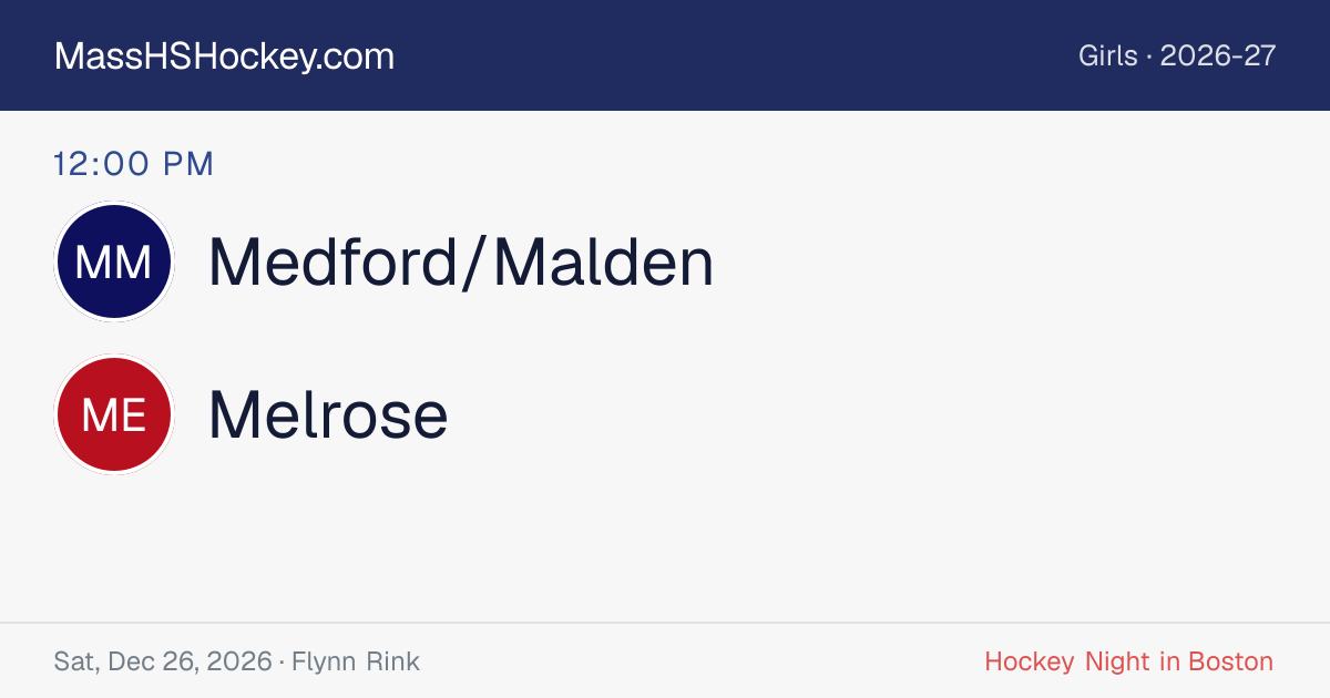 Medford/Malden at Melrose score card
