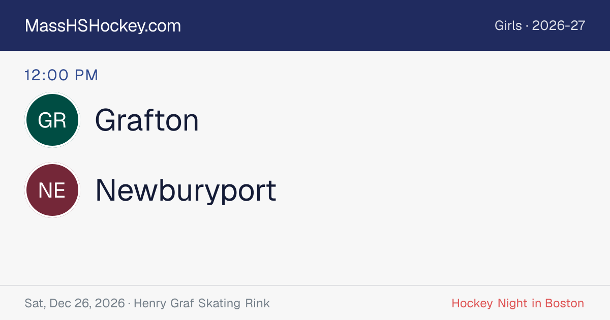 Grafton at Newburyport score card