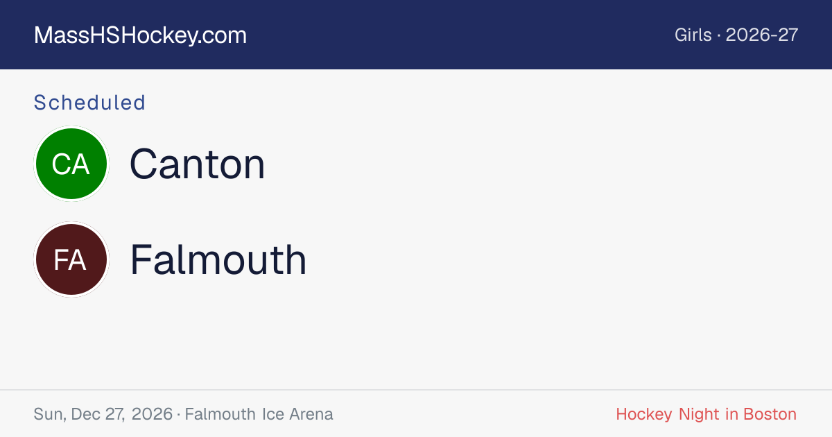 Canton at Falmouth score card