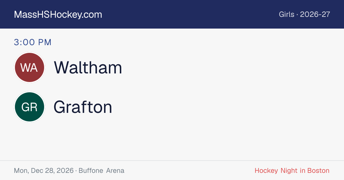 Waltham at Grafton score card