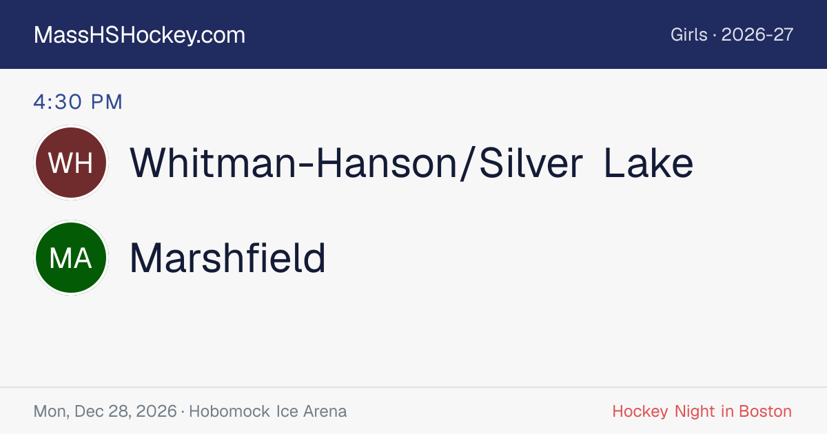 Whitman-Hanson/Silver Lake at Marshfield score card