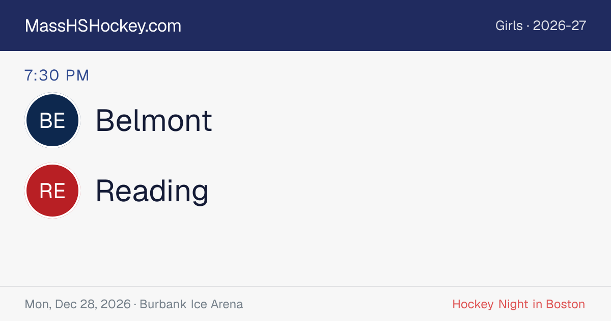 Belmont at Reading score card