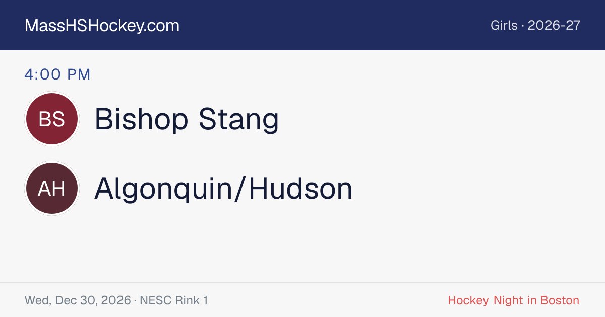 Bishop Stang at Algonquin/Hudson score card