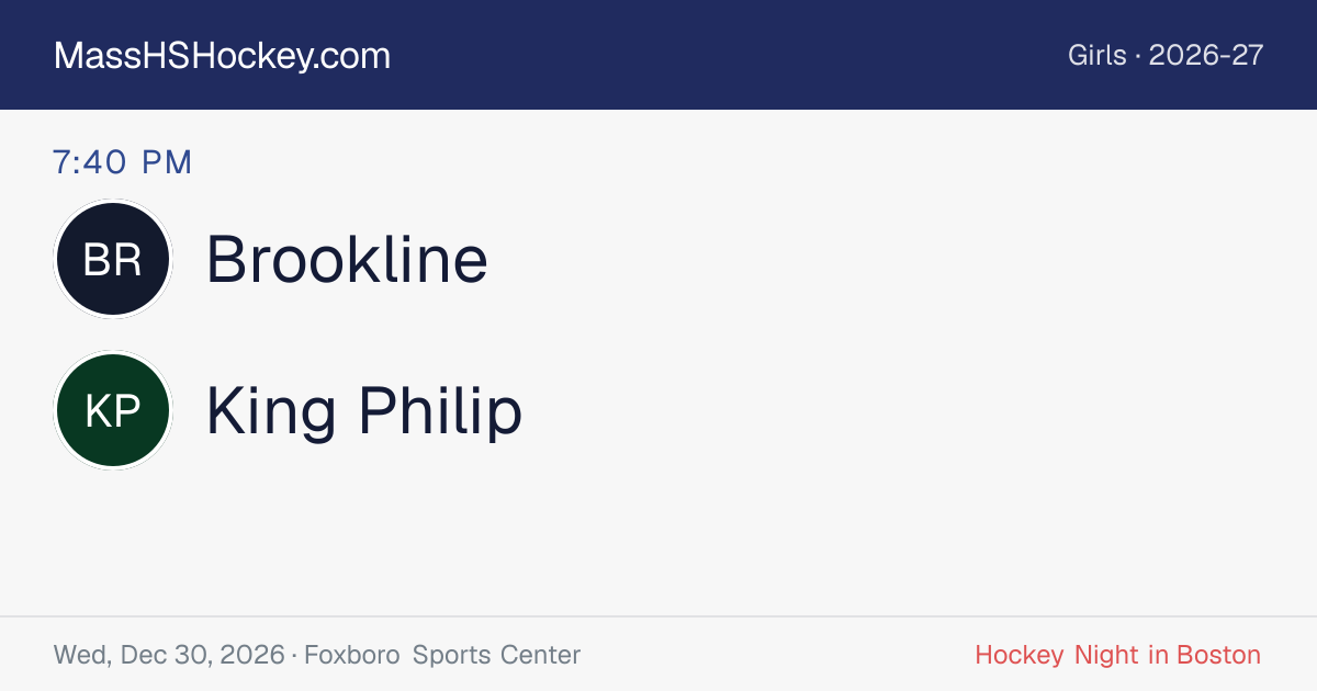Brookline at King Philip score card