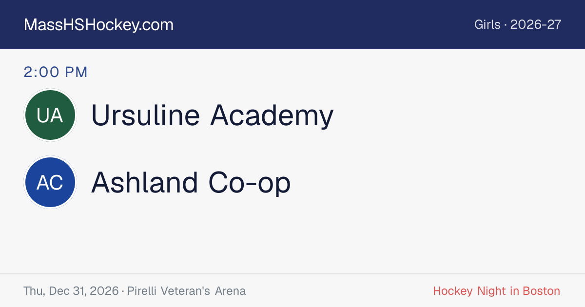 Ursuline Academy at Ashland Co-op score card