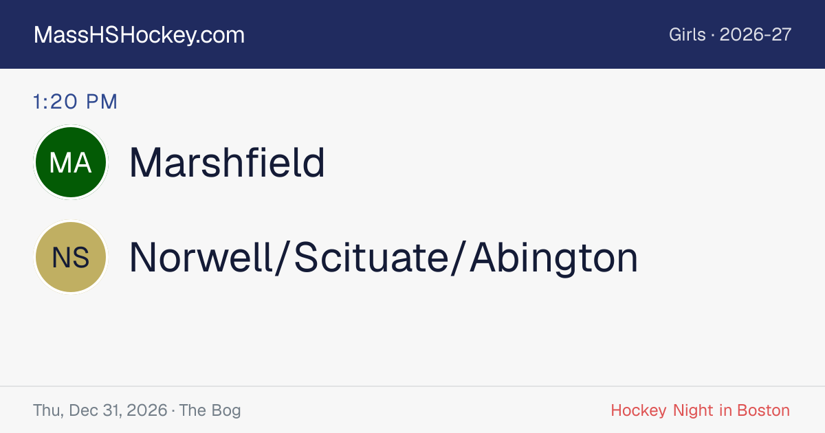 Marshfield at Norwell/Scituate/Abington score card