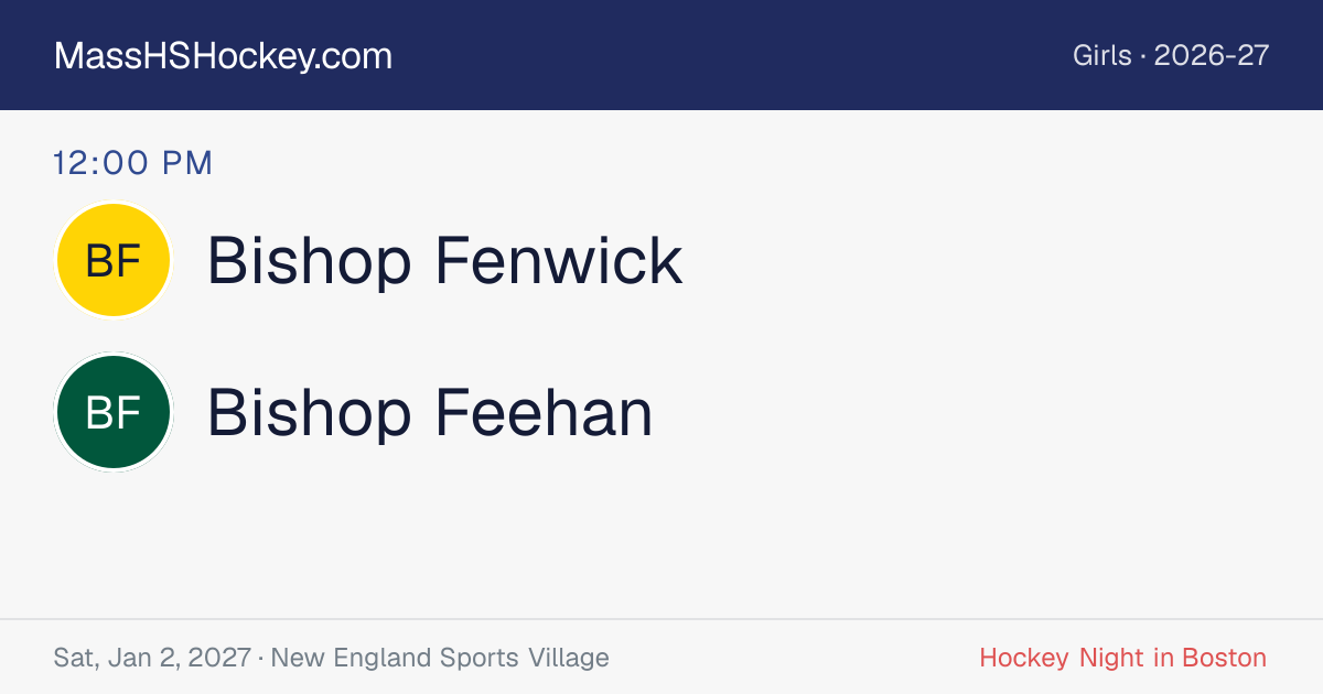 Bishop Fenwick at Bishop Feehan score card