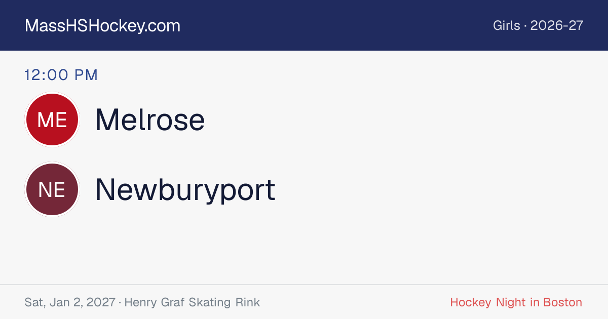 Melrose at Newburyport score card