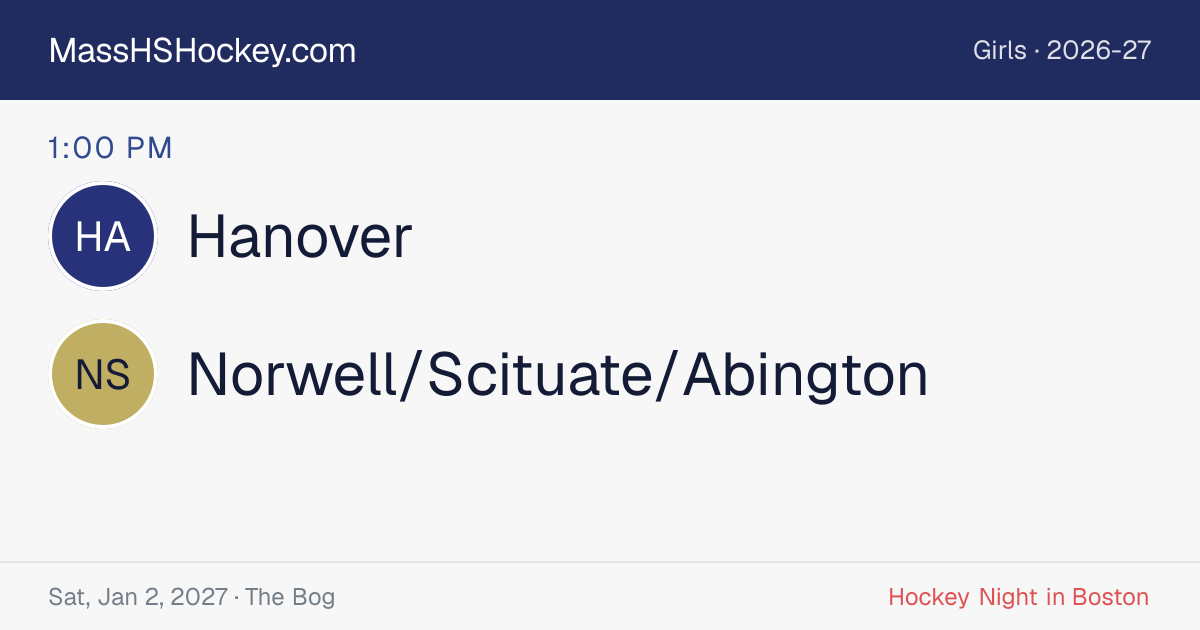 Hanover at Norwell/Scituate/Abington score card