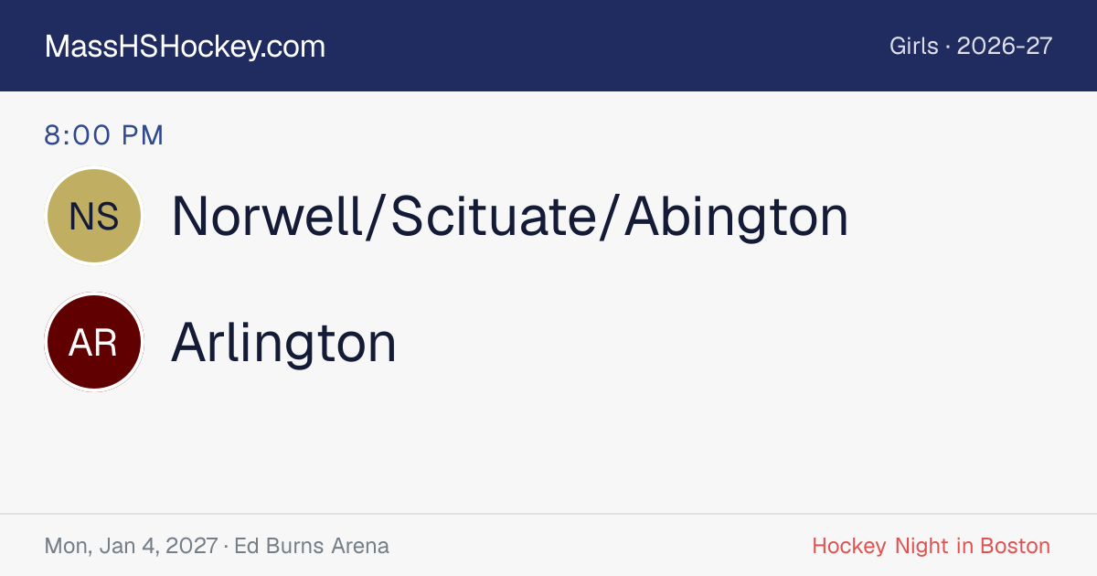 Norwell/Scituate/Abington at Arlington score card