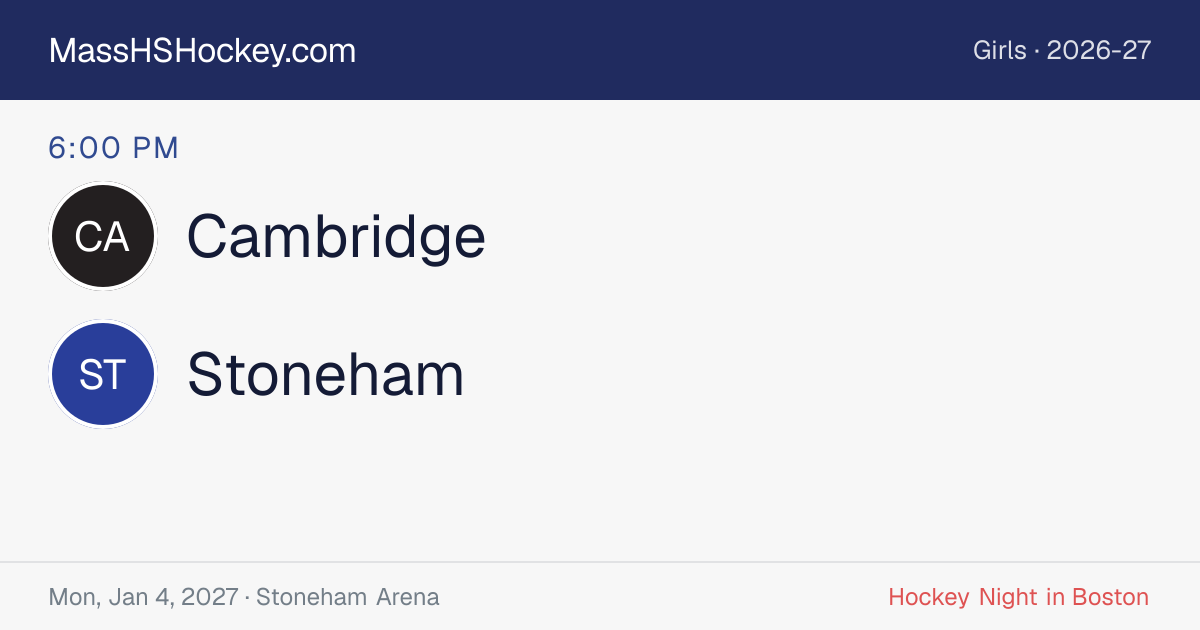 Cambridge at Stoneham score card