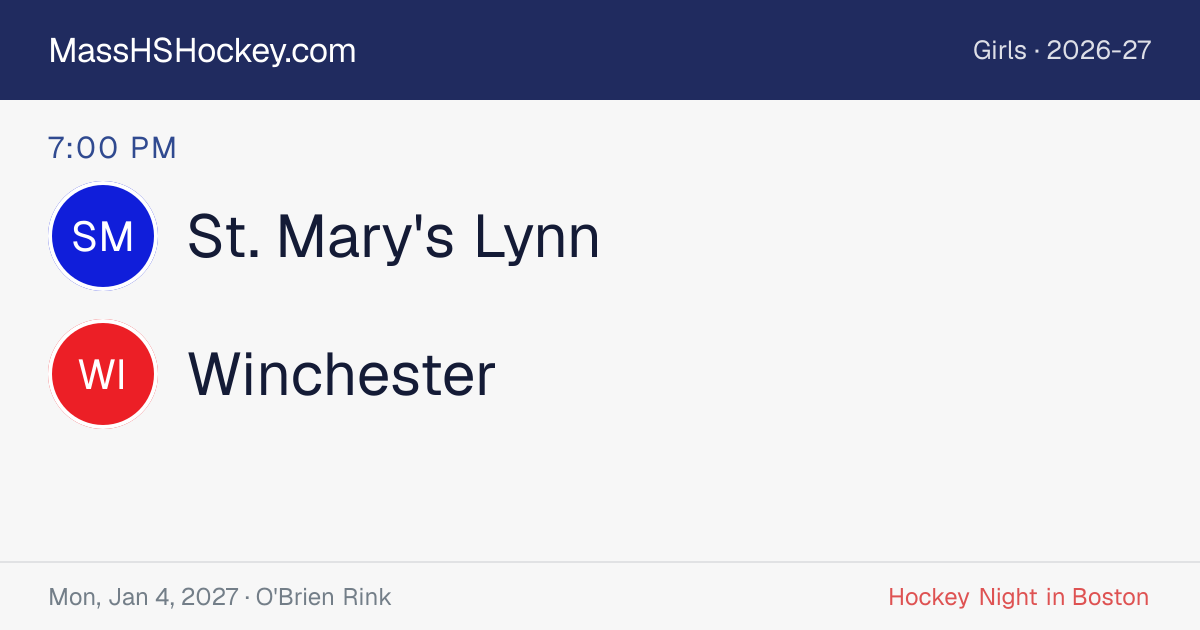 St. Mary's Lynn at Winchester score card