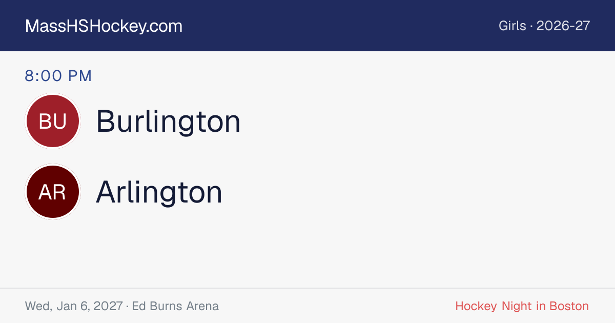 Burlington at Arlington score card