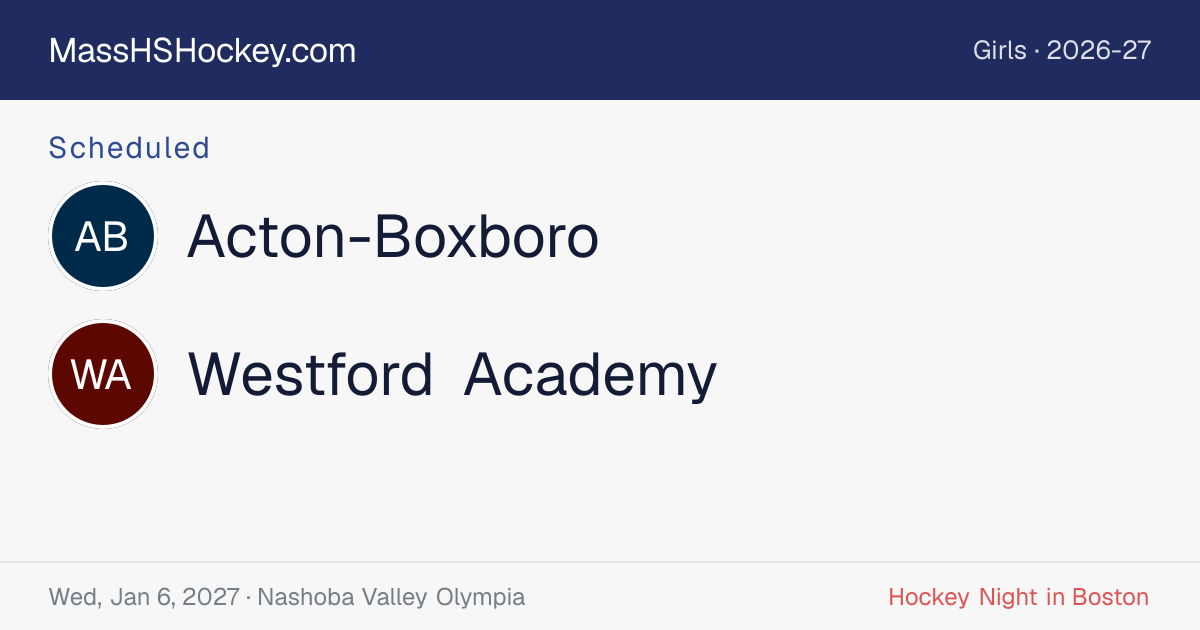 Acton-Boxboro at Westford Academy score card