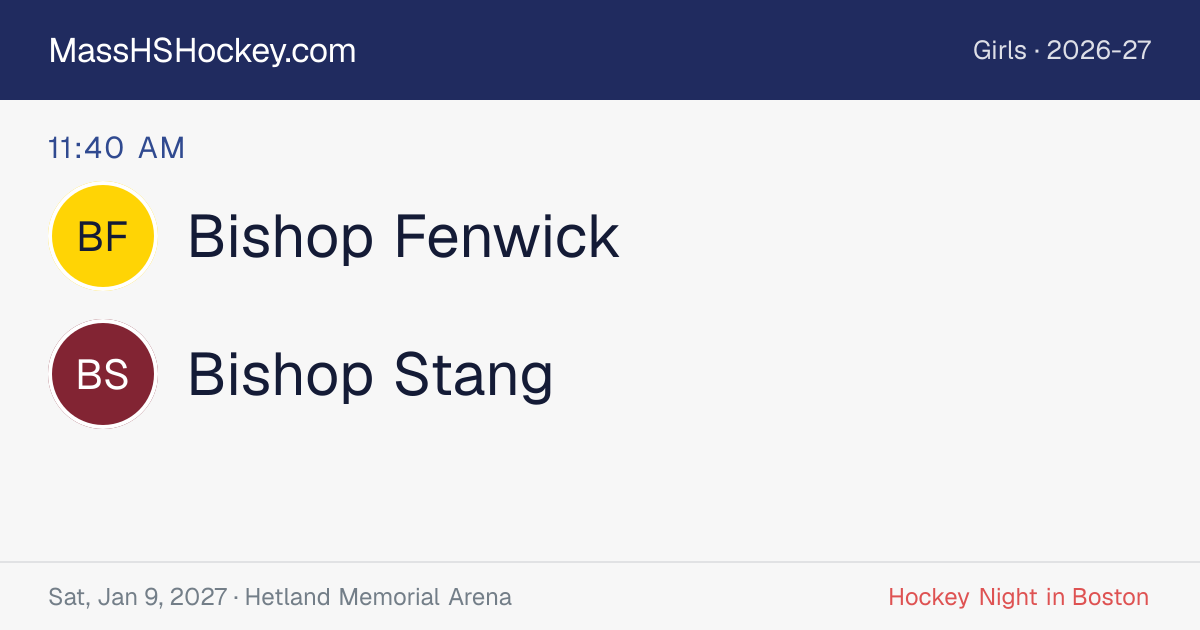 Bishop Fenwick at Bishop Stang score card
