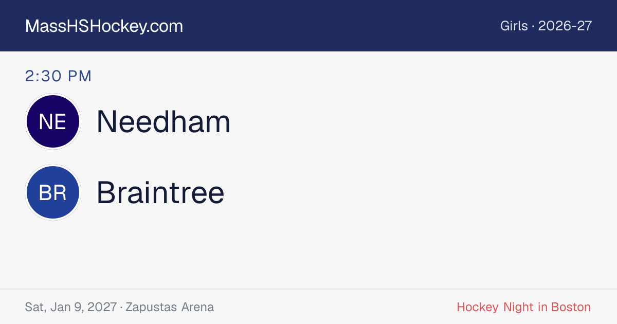 Needham at Braintree score card