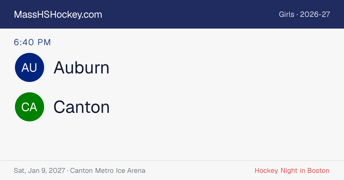 Auburn at Canton score card
