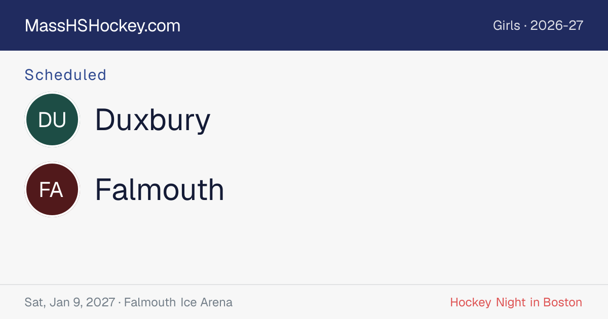 Duxbury at Falmouth score card