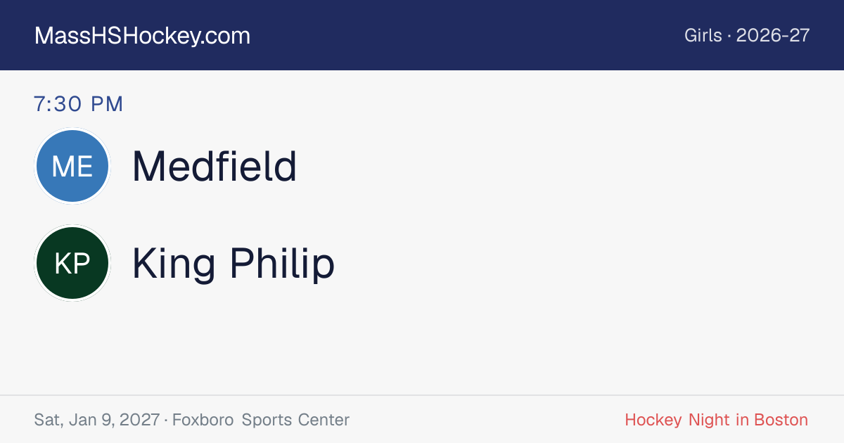 Medfield at King Philip score card
