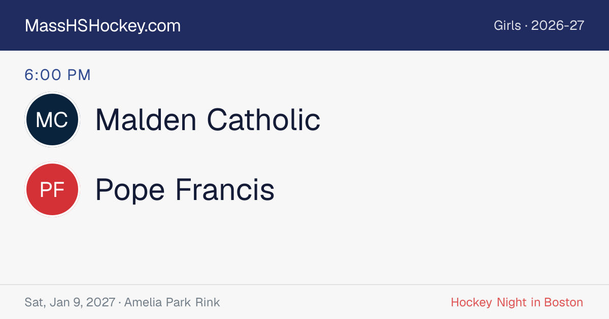 Malden Catholic at Pope Francis score card