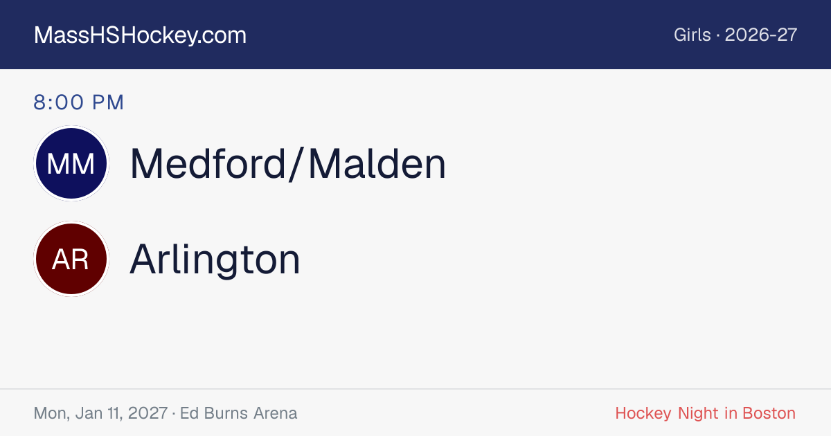 Medford/Malden at Arlington score card