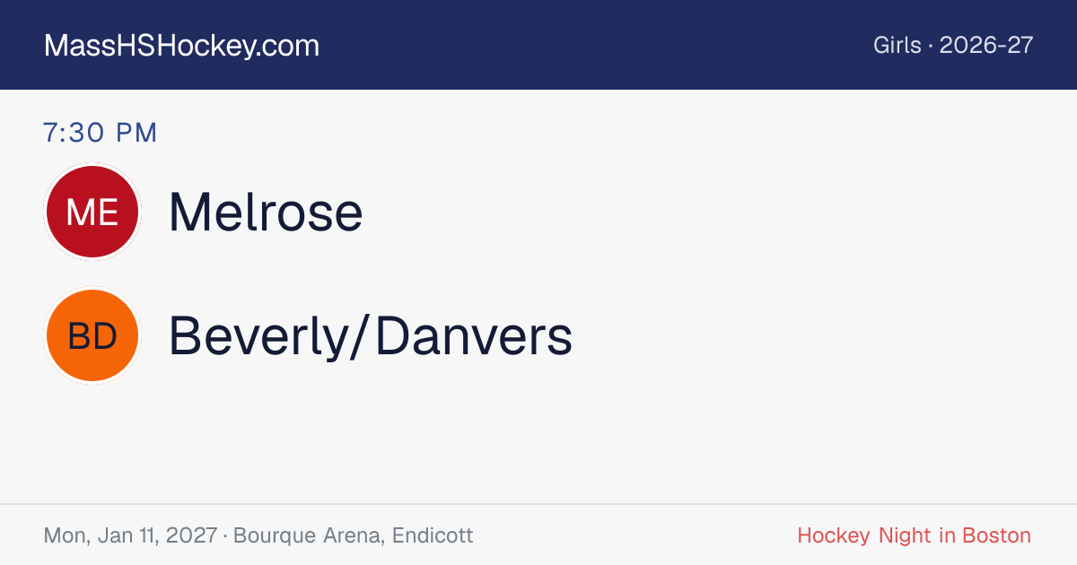 Melrose at Beverly/Danvers score card