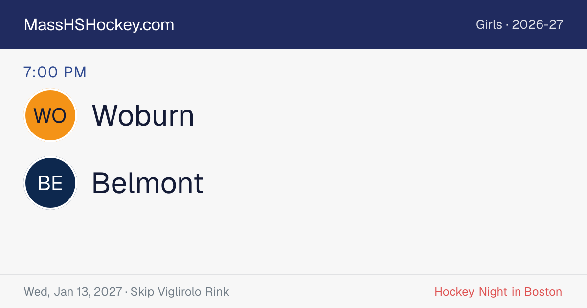 Woburn at Belmont score card