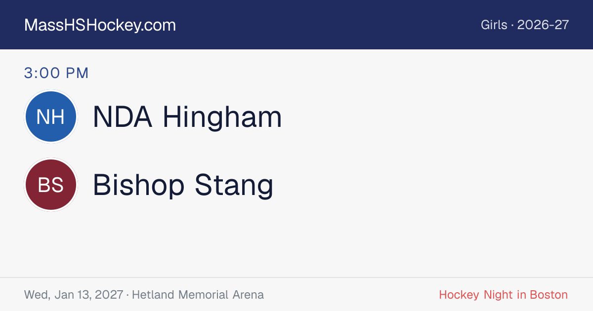 NDA Hingham at Bishop Stang score card