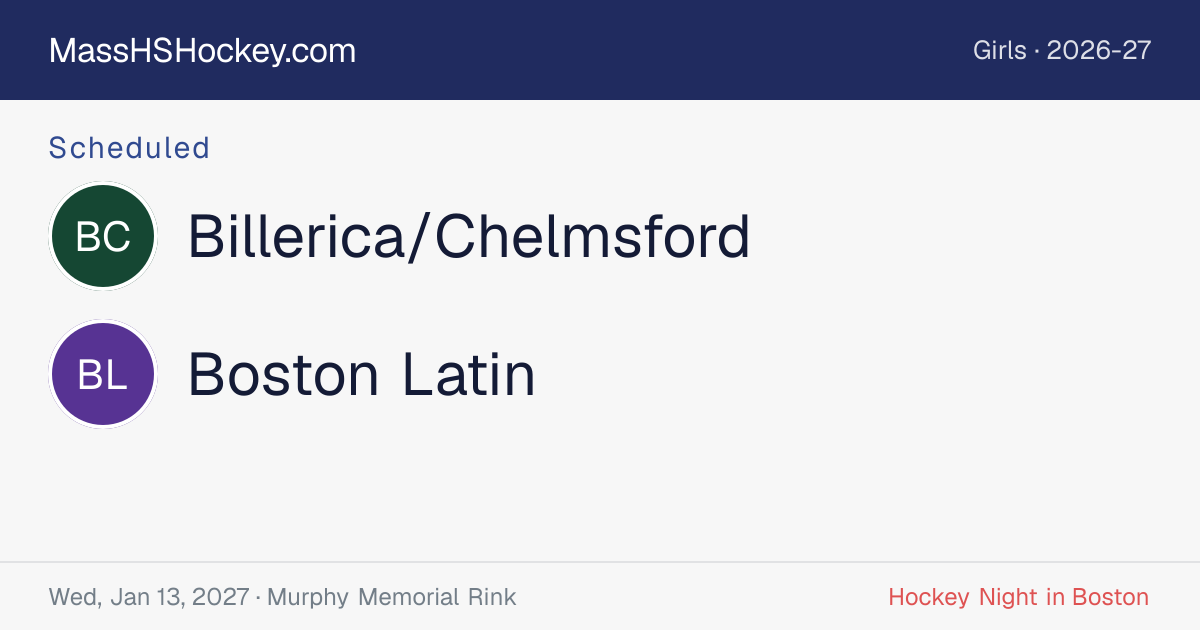 Billerica/Chelmsford at Boston Latin score card