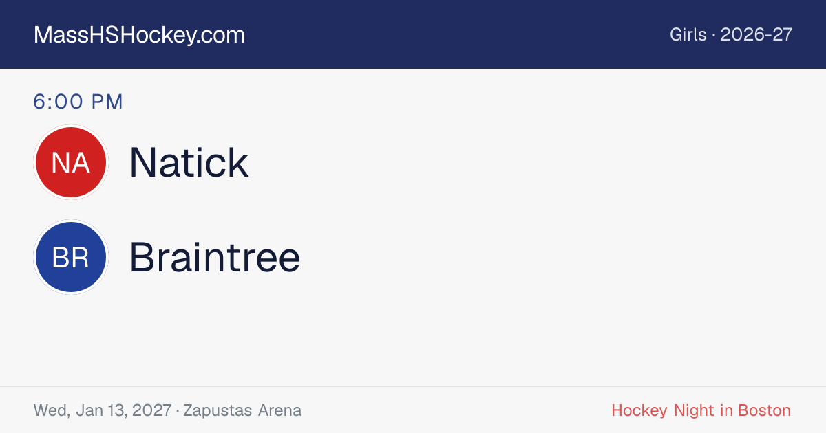 Natick at Braintree score card