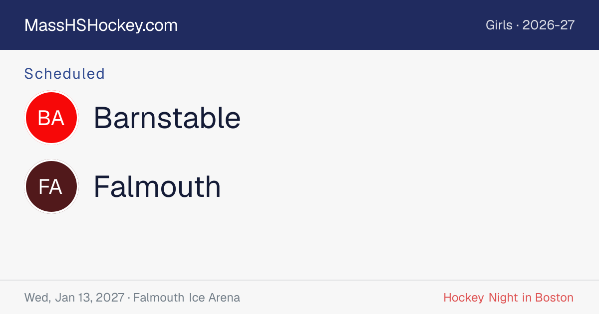 Barnstable at Falmouth score card