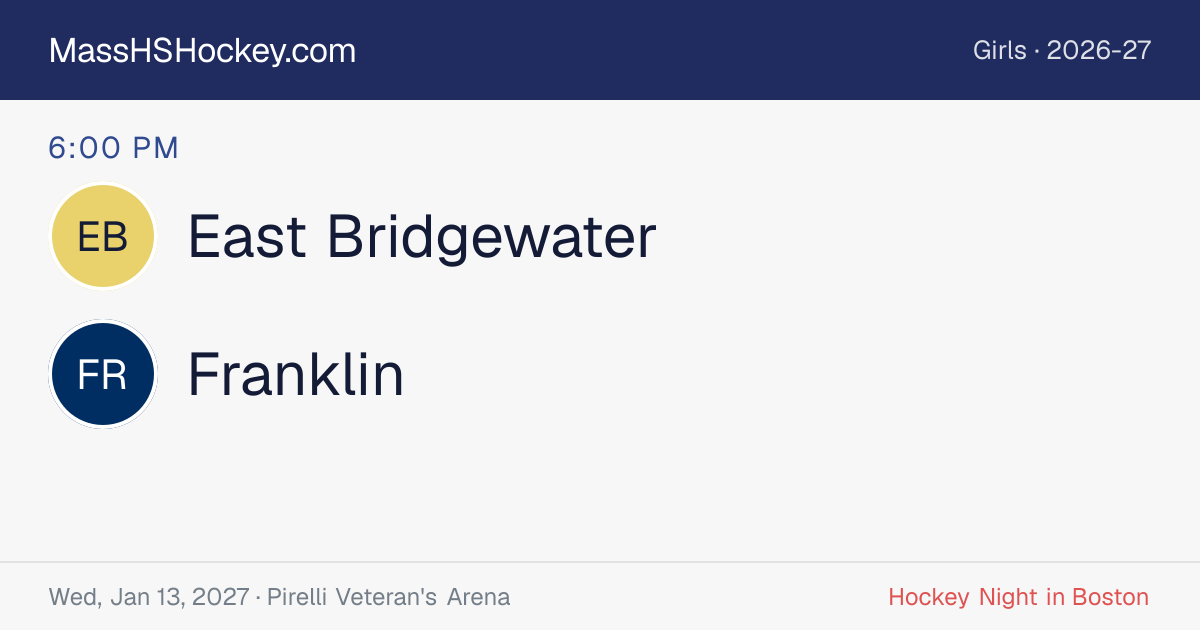East Bridgewater at Franklin score card