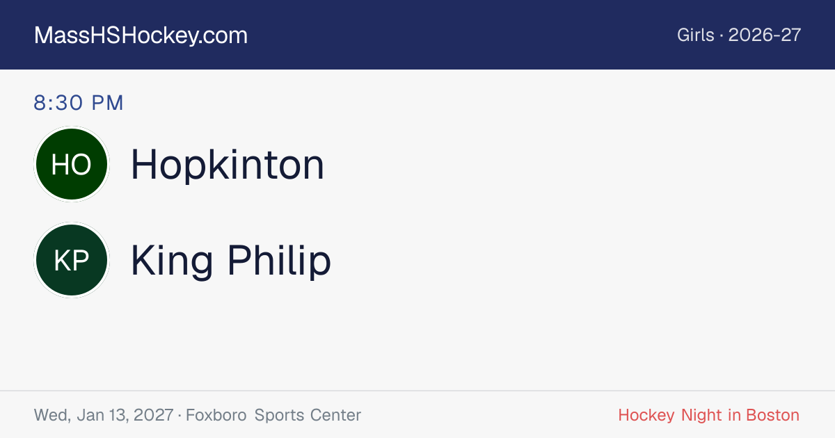 Hopkinton at King Philip score card