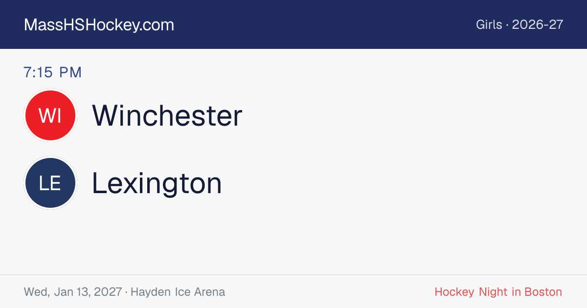 Winchester at Lexington score card