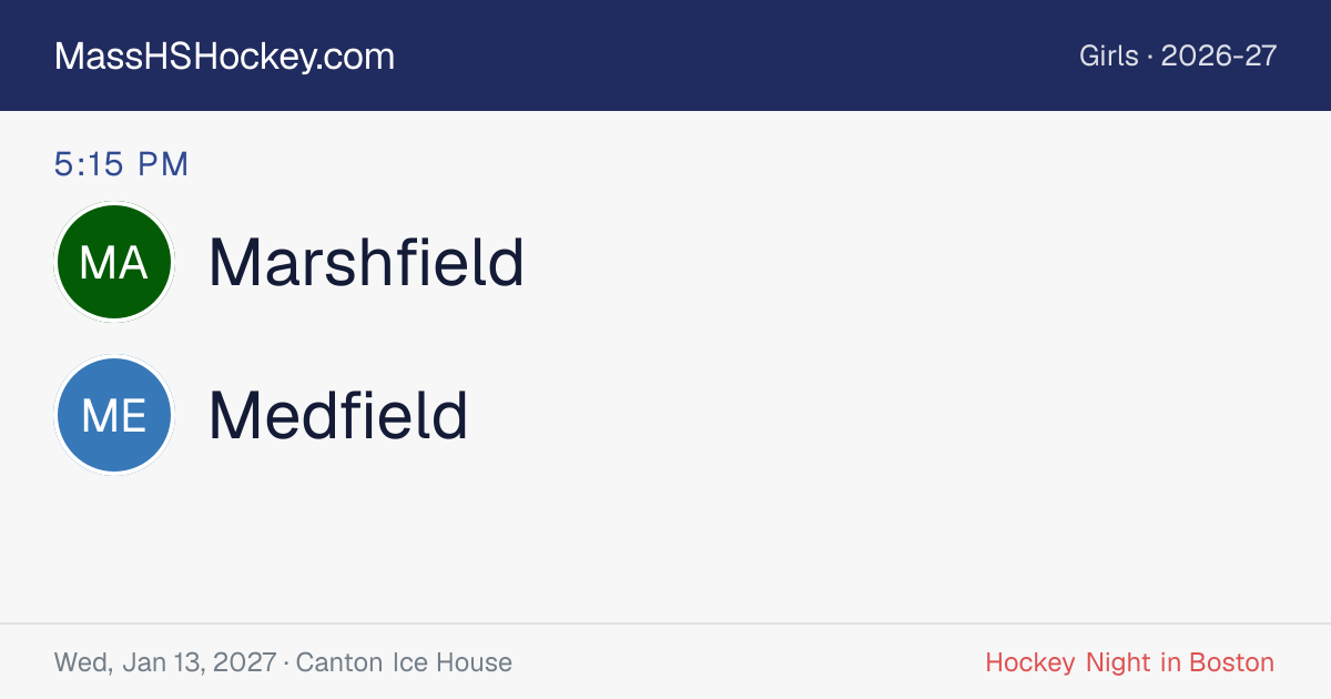 Marshfield at Medfield score card