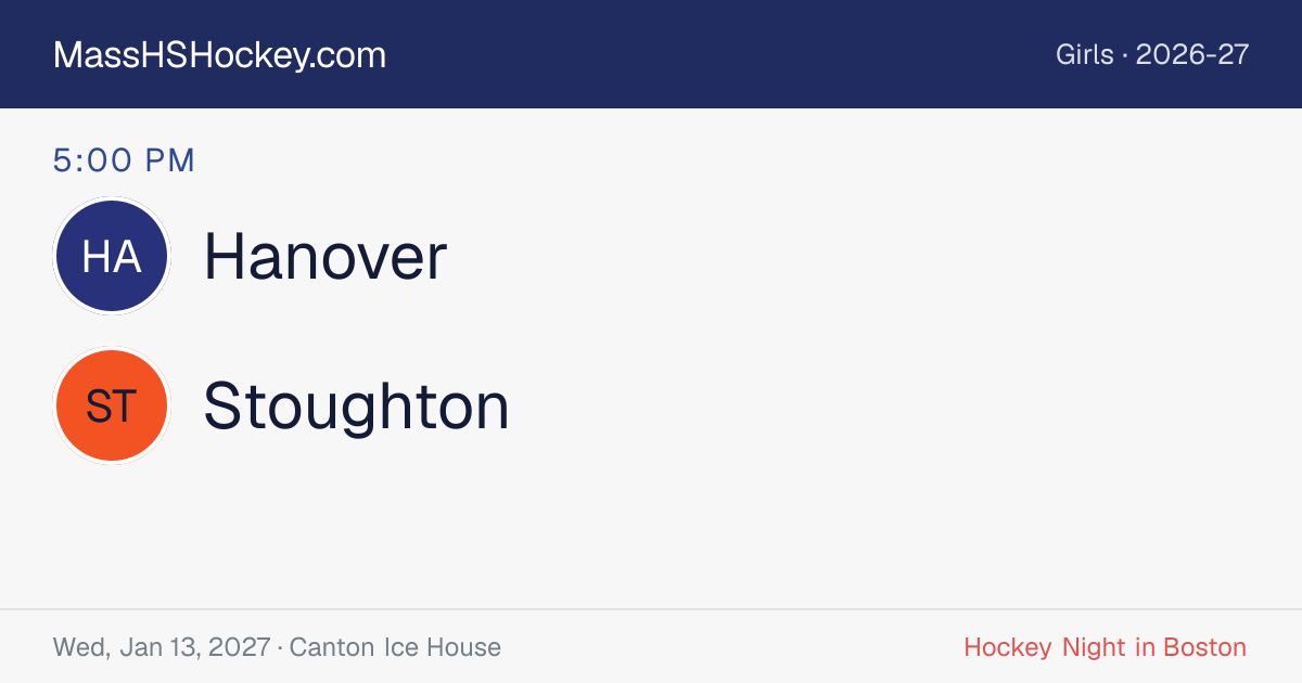 Hanover at Stoughton score card