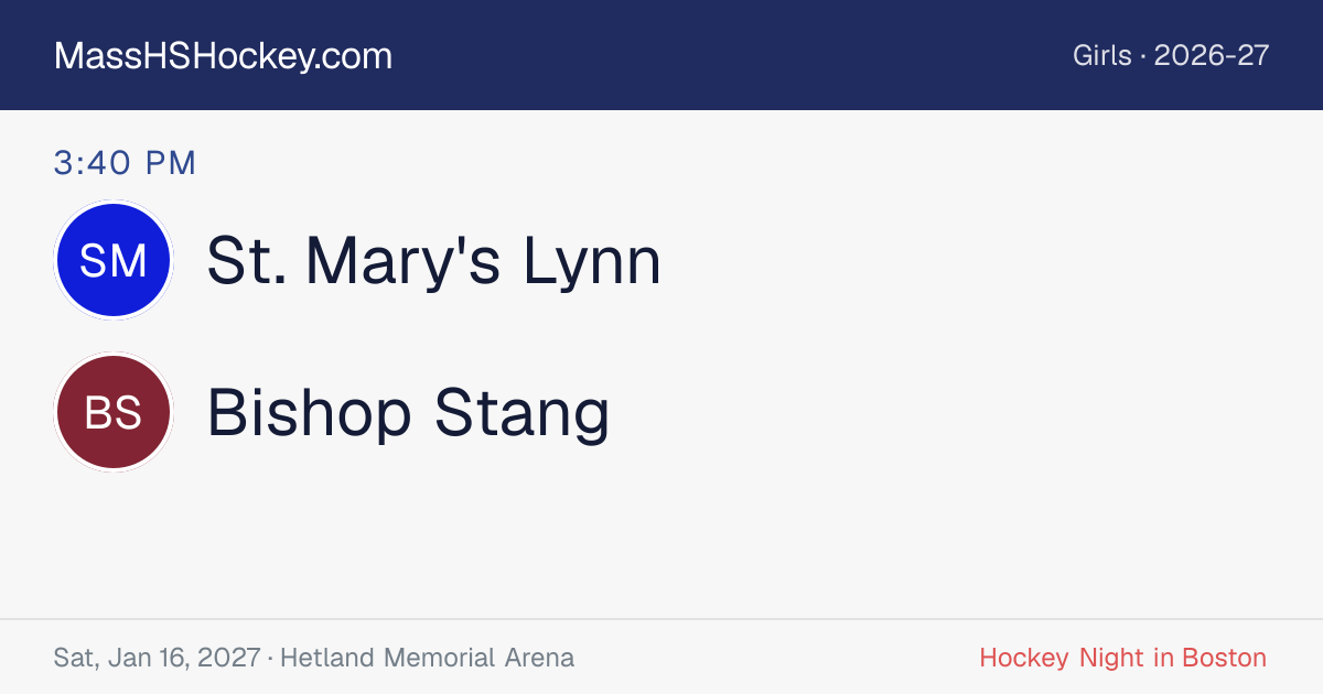 St. Mary's Lynn at Bishop Stang score card