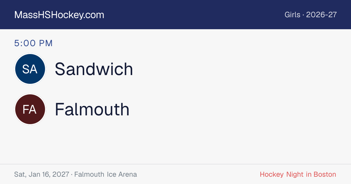 Sandwich at Falmouth score card