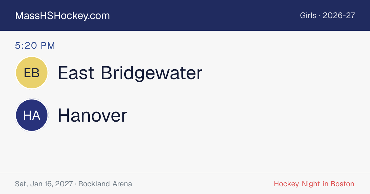 East Bridgewater at Hanover score card