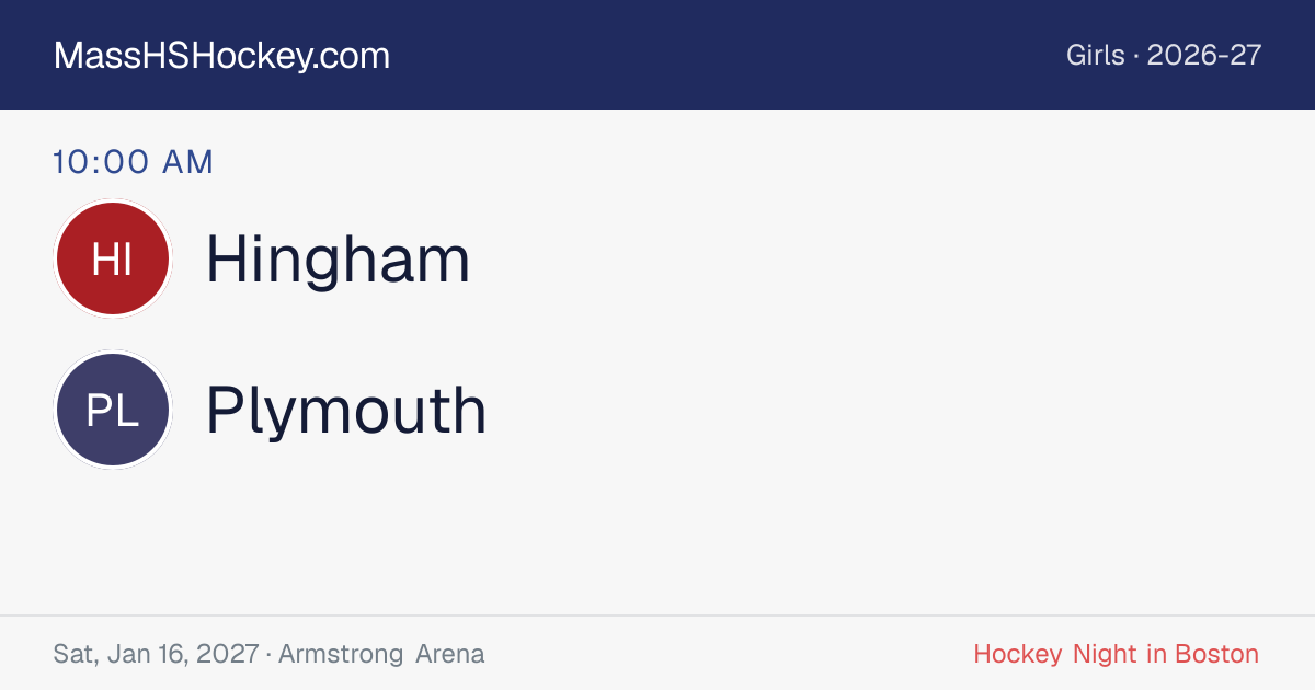 Hingham at Plymouth score card