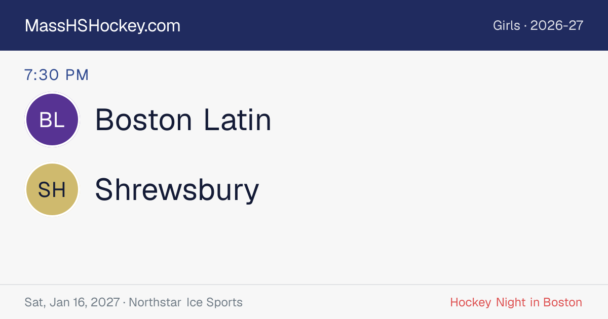 Boston Latin at Shrewsbury score card