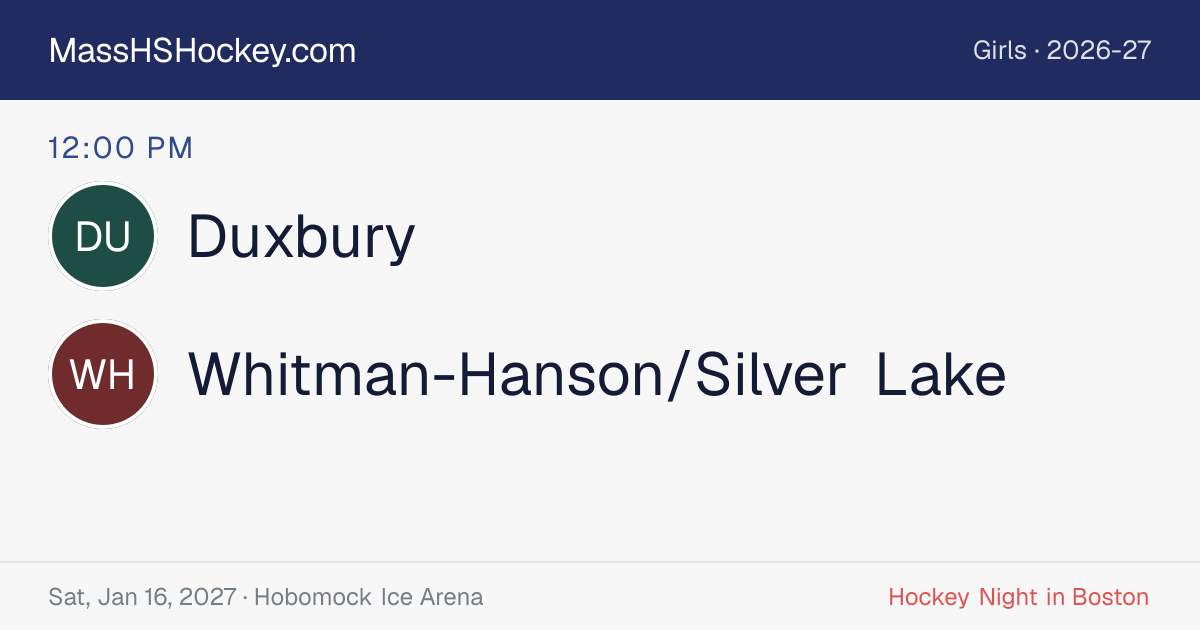 Duxbury at Whitman-Hanson/Silver Lake score card