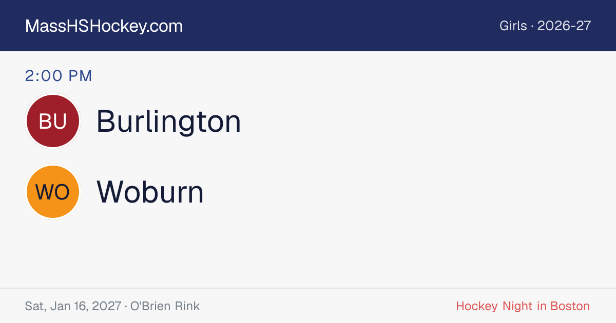 Burlington at Woburn score card