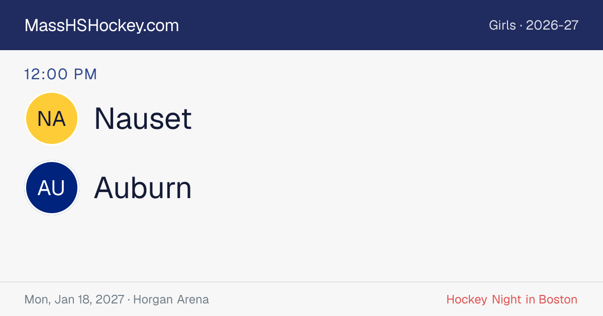 Nauset at Auburn score card