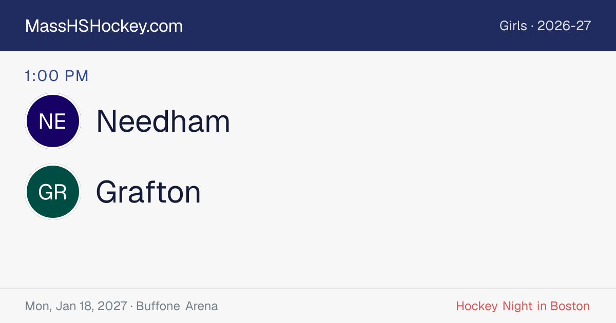 Needham at Grafton score card