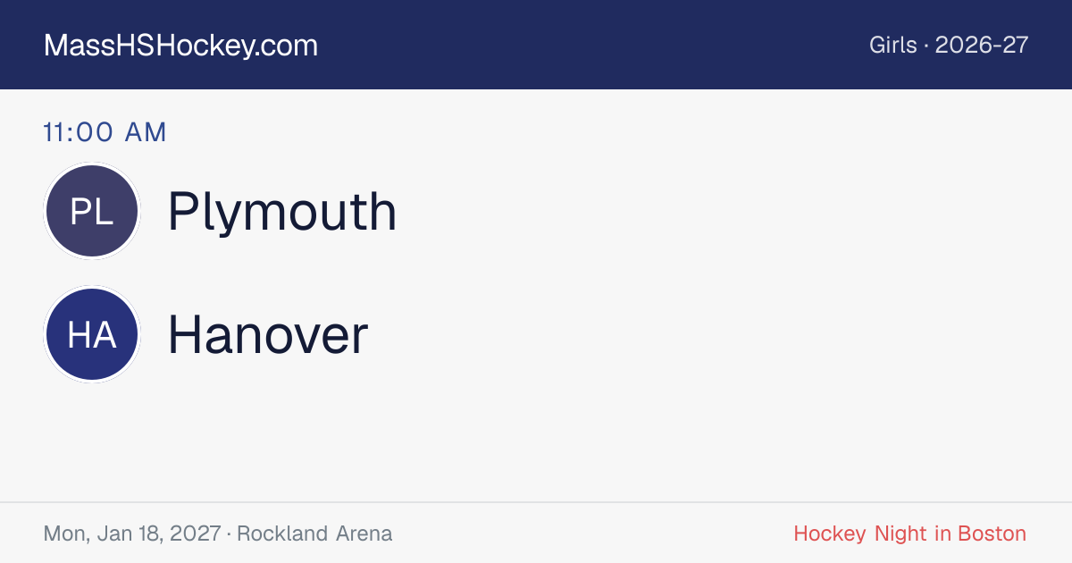 Plymouth at Hanover score card