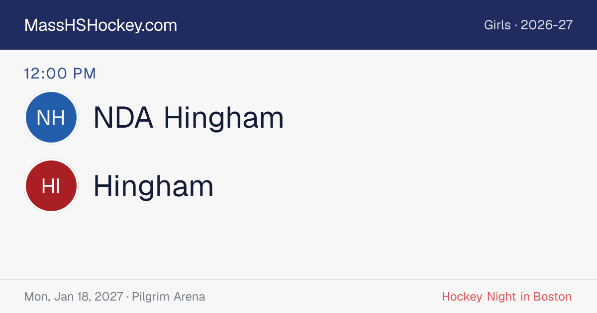 NDA Hingham at Hingham score card