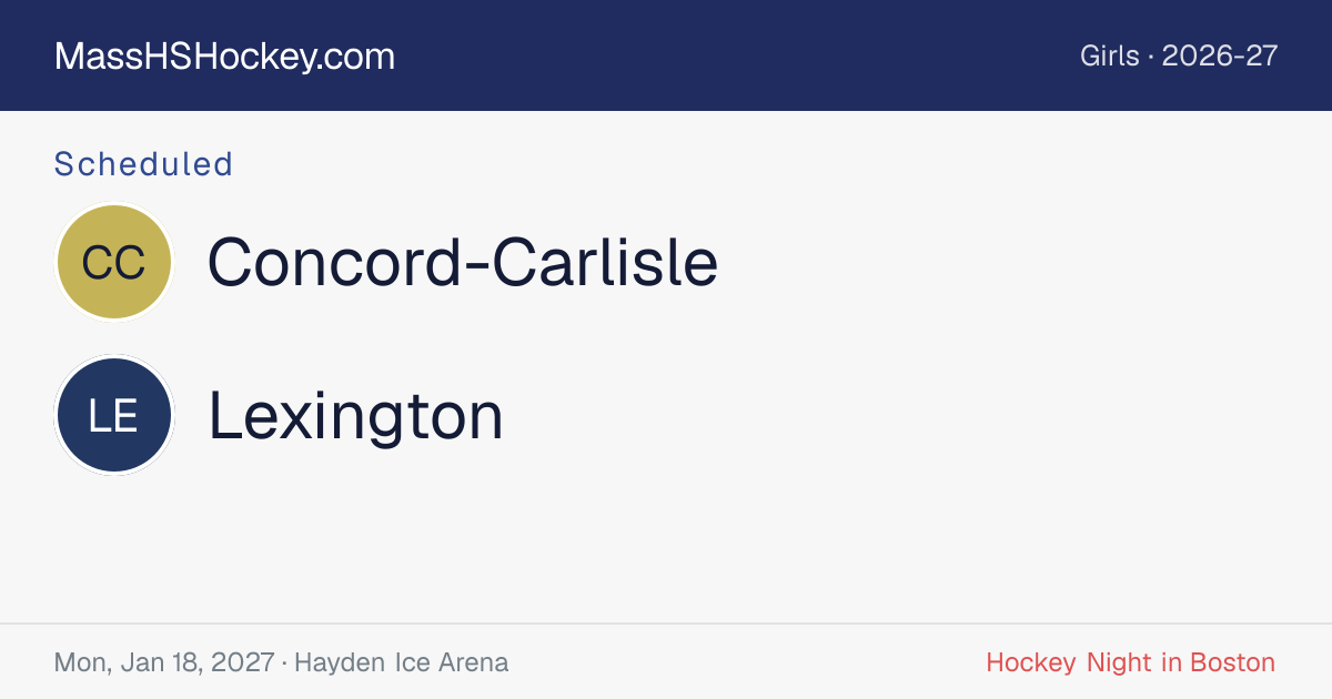 Concord-Carlisle at Lexington score card
